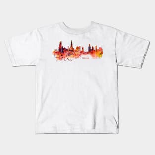 Chicago watercolor skyline Kids T-Shirt